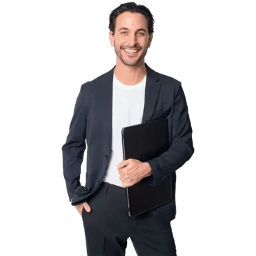 Homme d'affaires avec ordinateur portable