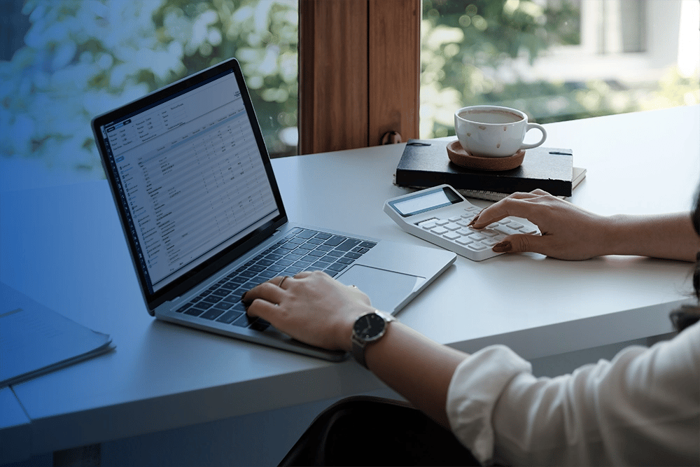 Accounting Finance manager on laptop