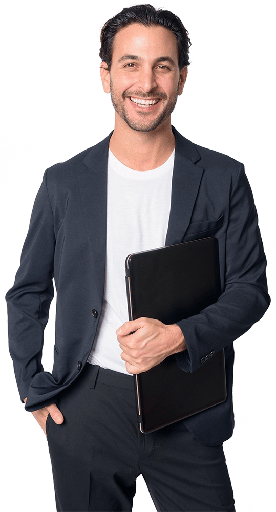 Business man with laptop