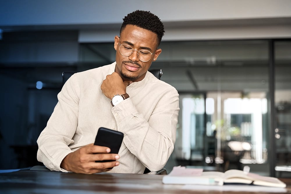 business man on phone