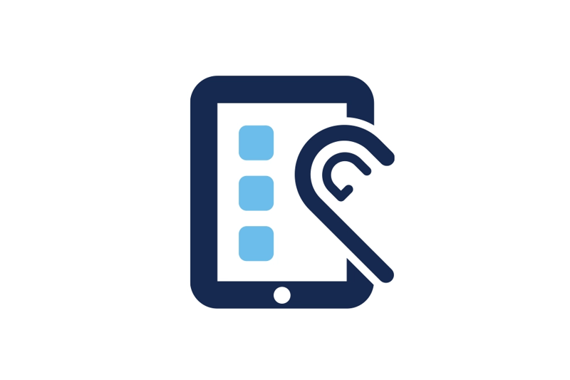 Tablet icon with finger