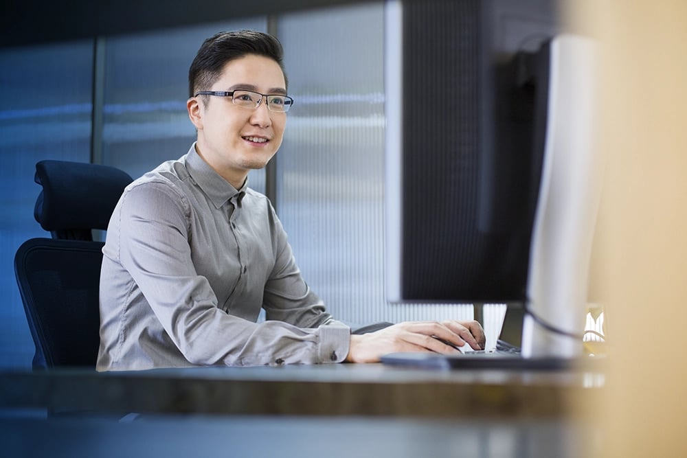 employee working on computer
