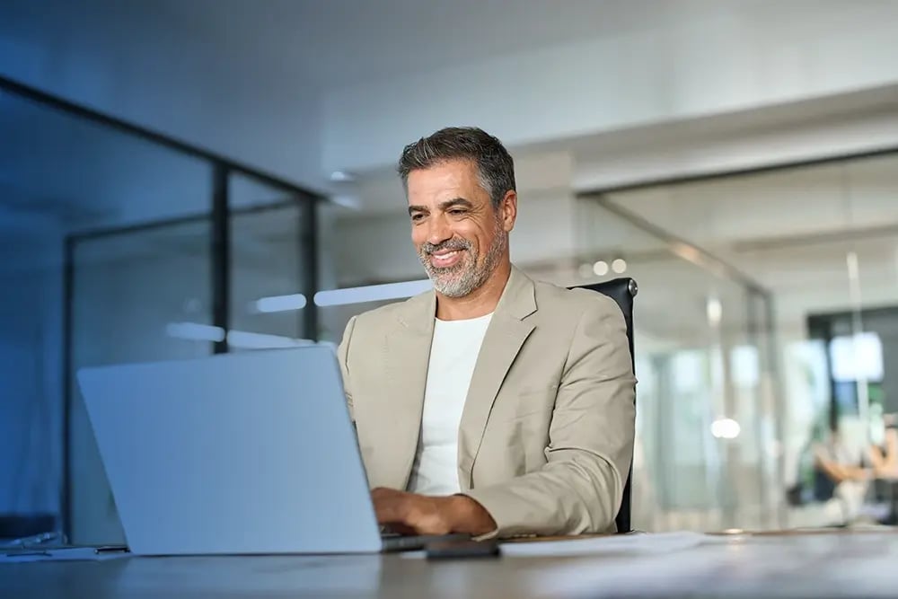 business owner on laptop