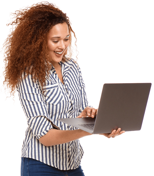 femme d'affaires avec un ordinateur portable