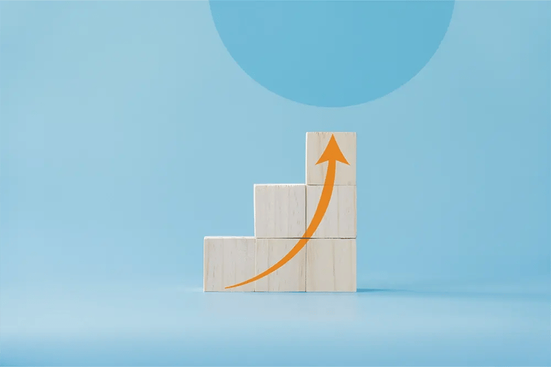 blocks stacked with upwards arrow